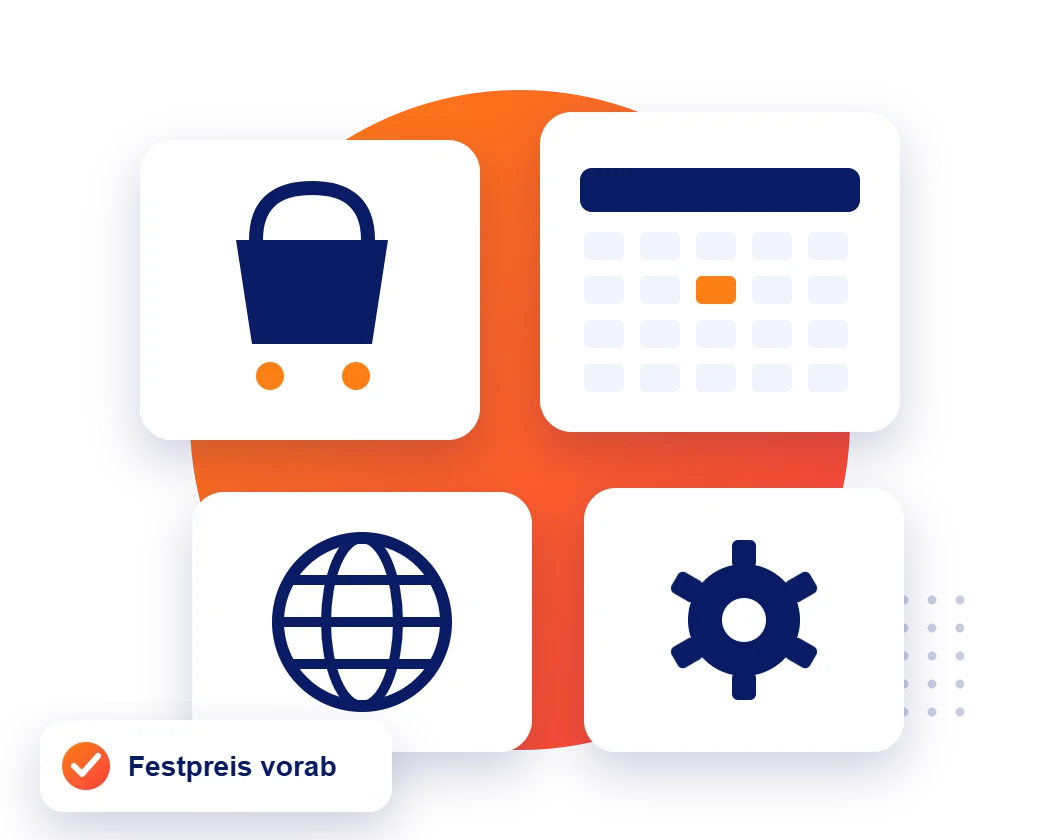 Illustration: individuelle Website-Projekte mit Shop, Buchung und Automatisierung